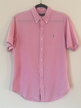 Polo Ralph Lauren classic fit button-down, Pink & White, Size Medium